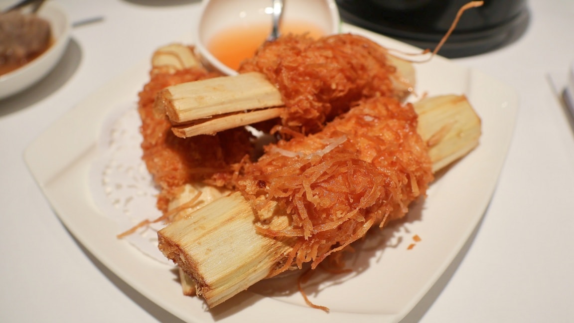 裕隆城中式餐廳|時時香 rice bar 誠品新店店——川、台、粵菜系精華,必點套餐菜單推薦 - 第17張圖 時時香甘蔗蝦