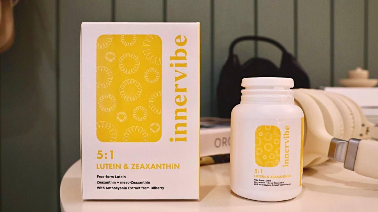 素食保健食品推薦｜innervibe 裡好遠見全護游離型金盞花葉黃素膠囊／麩胺酸發酵物GABA芝麻素舒眠膠囊評價
